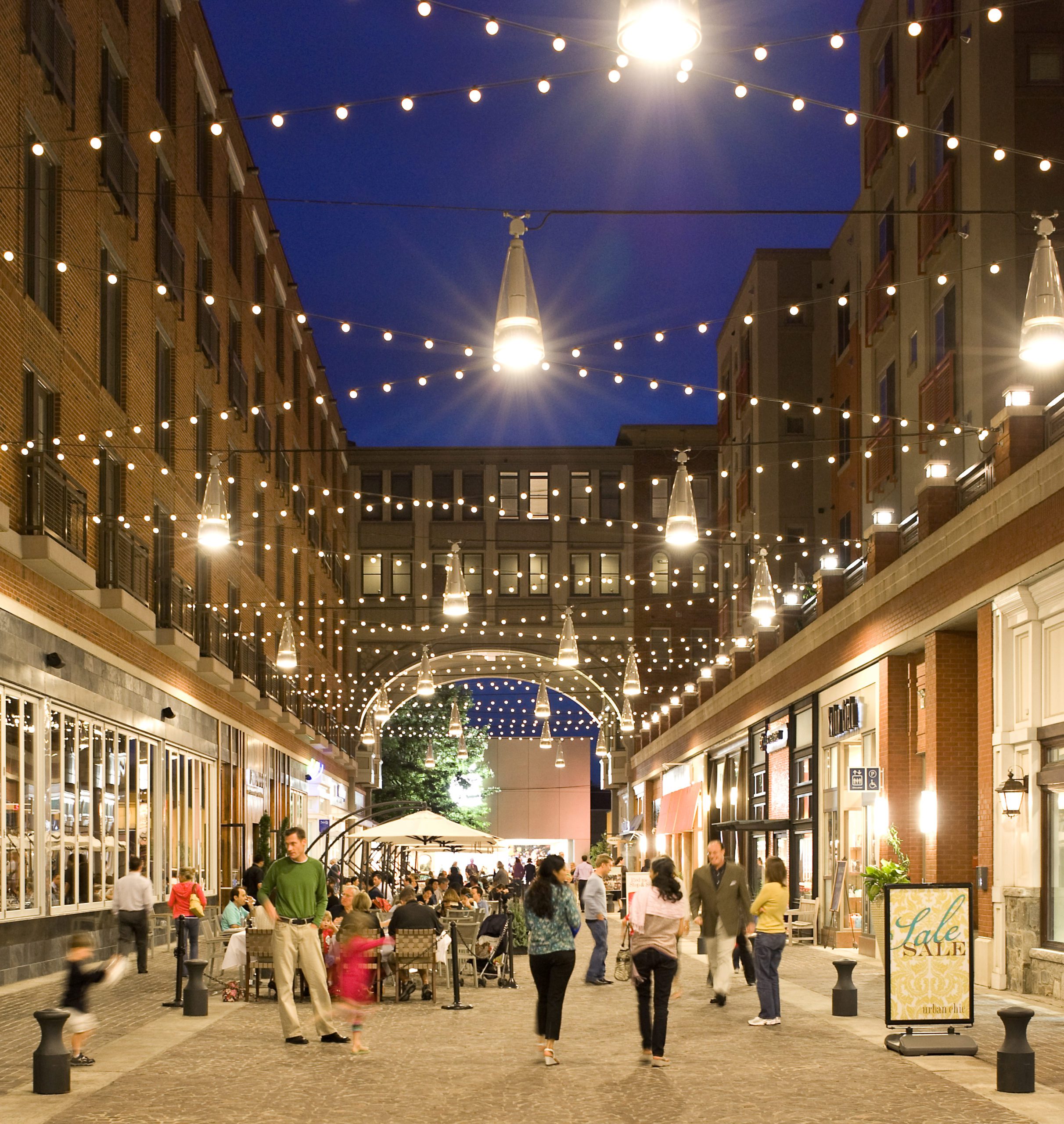 The famed Bethesda Lane Promenade in the heart of Downtown Bethesda.